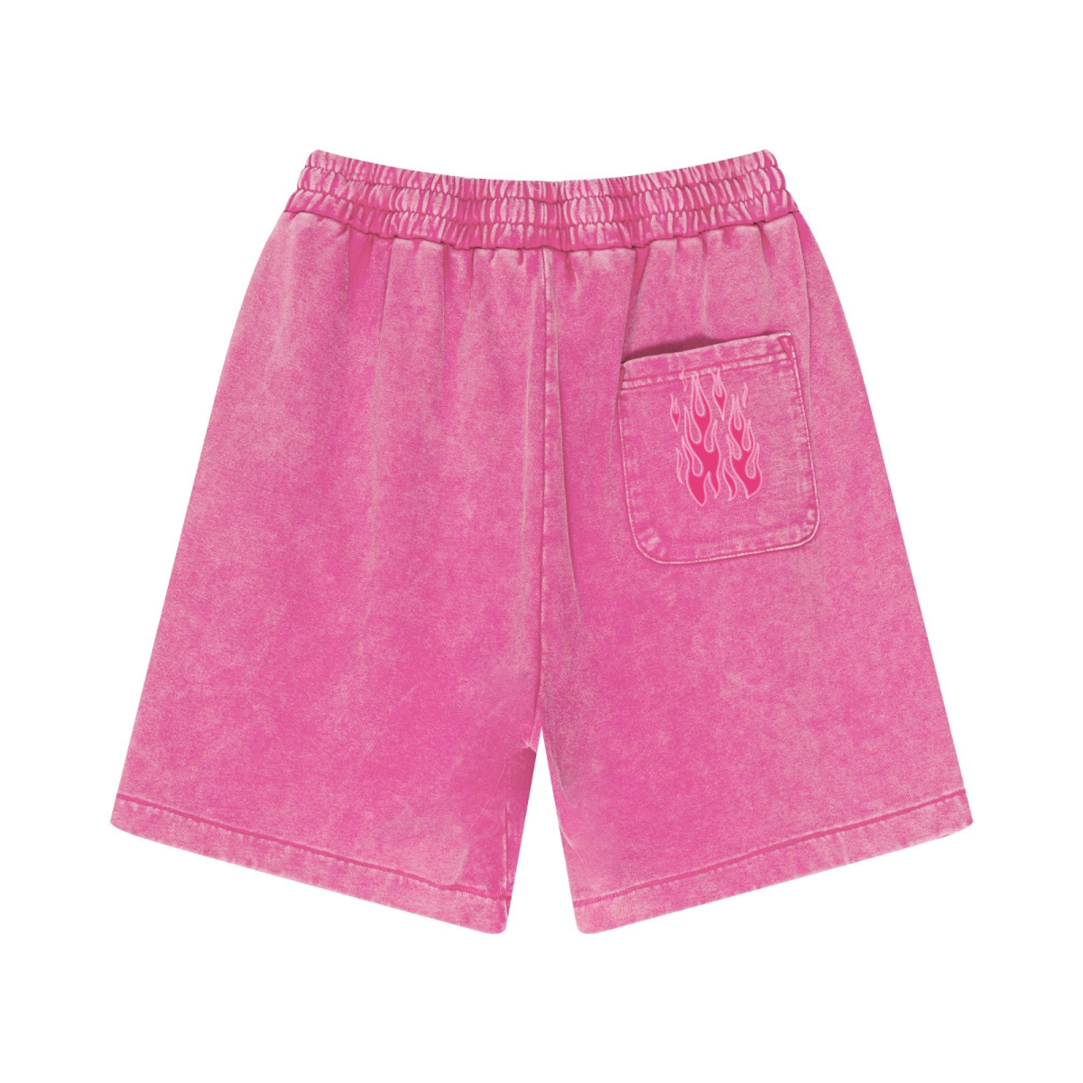 330GSM Men's Heavyweight 100% Cotton Snow-Washed Shorts Vintage Rose Pink