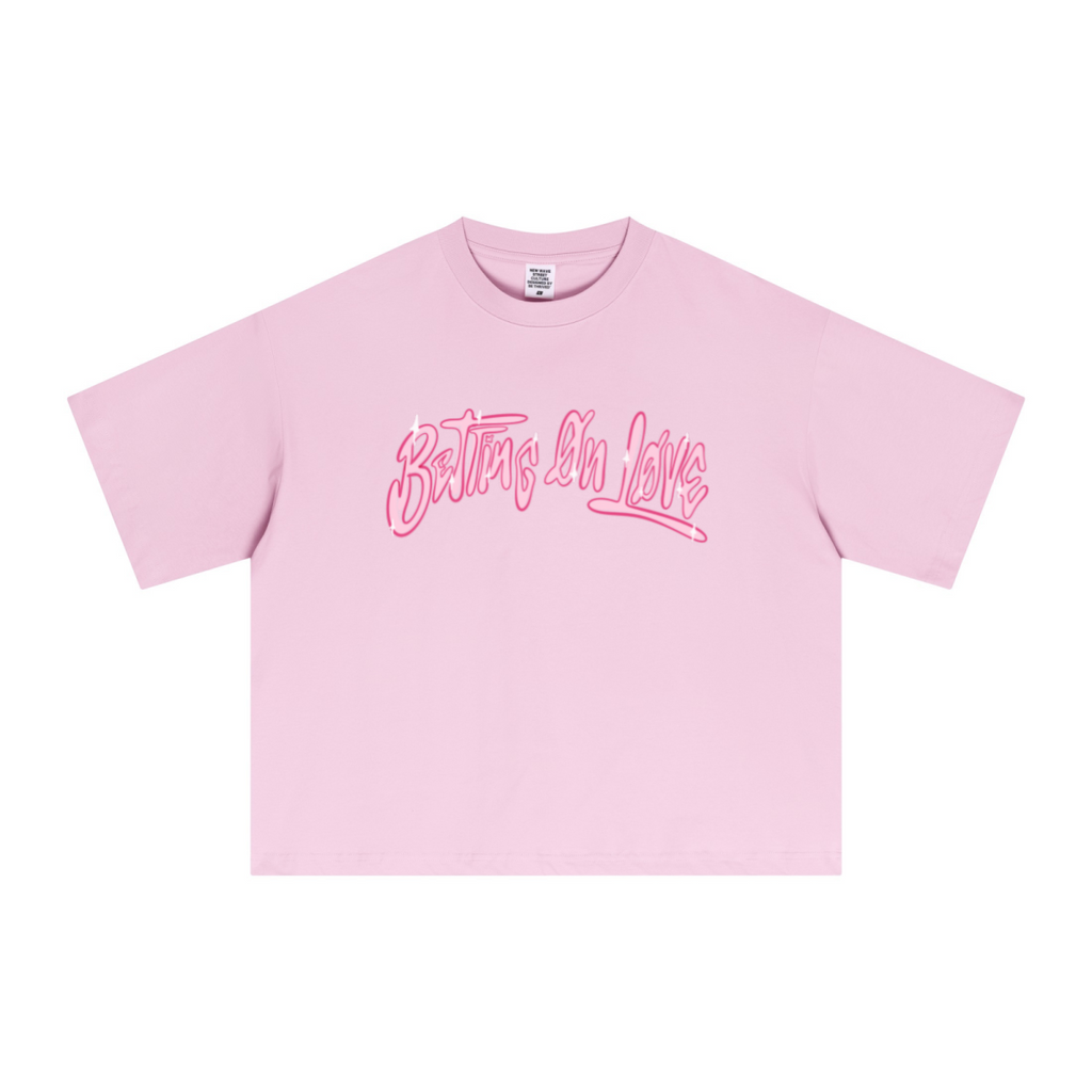 240GSM Men’s Ice-Feel Sorona Boxy-Fit Solid-Color Loose T-shirt Pink