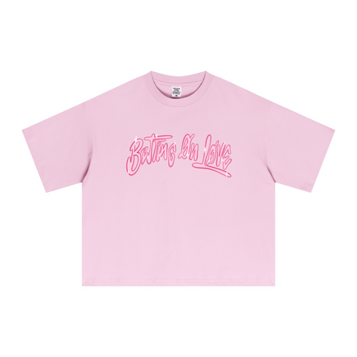 240GSM Men’s Ice-Feel Sorona Boxy-Fit Solid-Color Loose T-shirt Pink