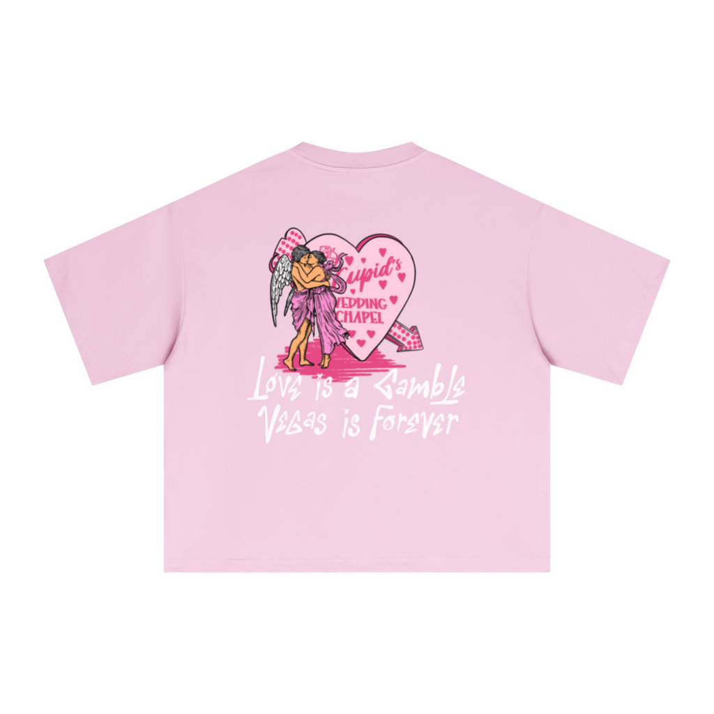 240GSM Men’s Ice-Feel Sorona Boxy-Fit Solid-Color Loose T-shirt Pink