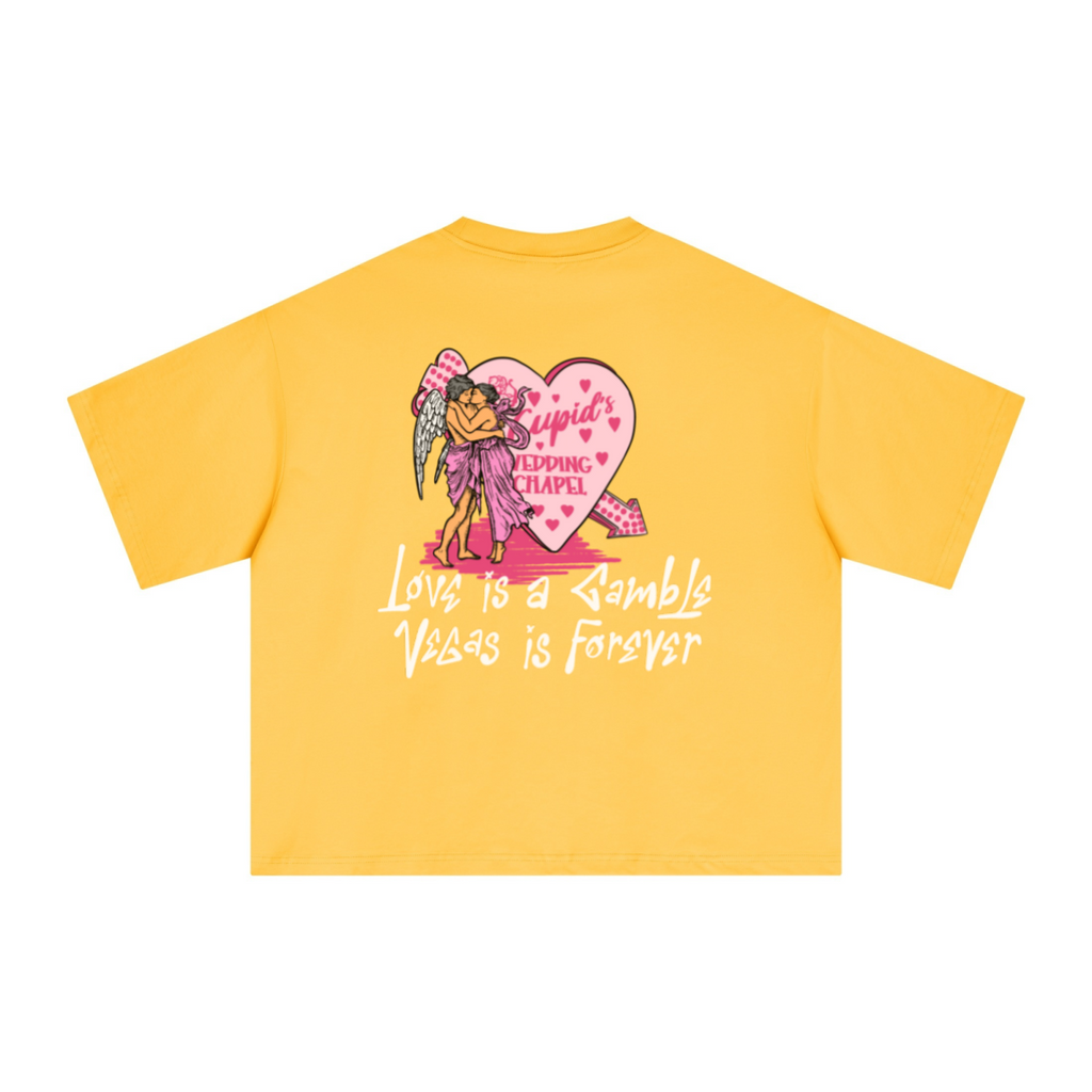 240GSM Men’s Ice-Feel Sorona Boxy-Fit Solid-Color Loose T-shirt Bright Yellow