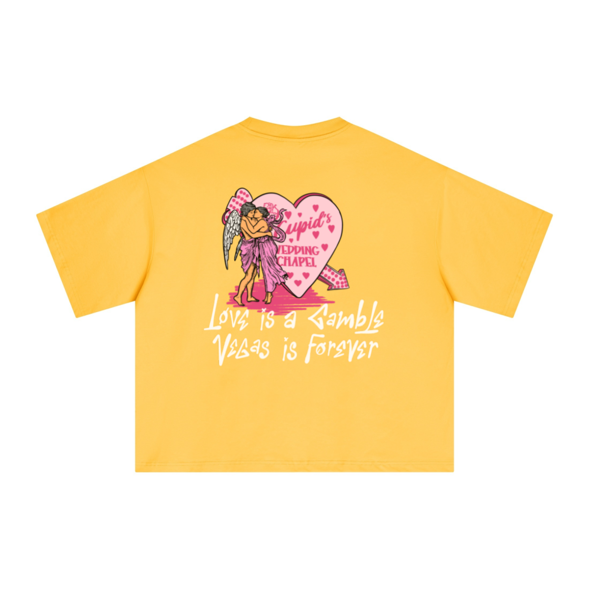 240GSM Men’s Ice-Feel Sorona Boxy-Fit Solid-Color Loose T-shirt Bright Yellow